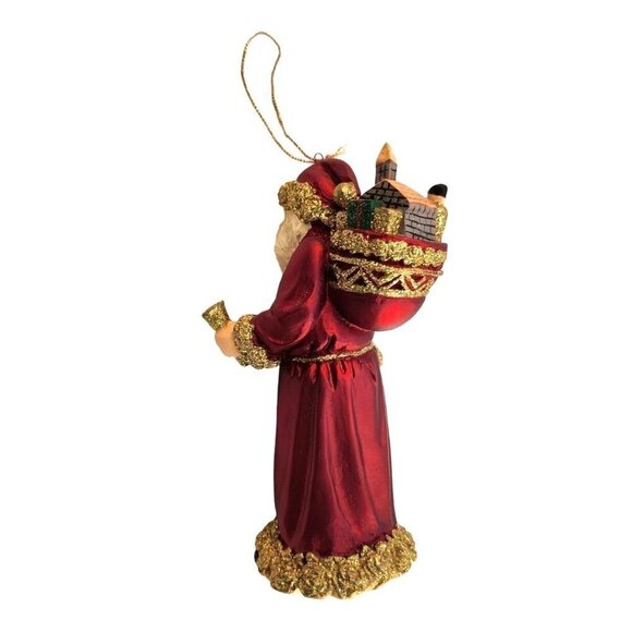 Vtg Santa Claus Red Resin Christmas Ornament 7” Figurine Symphony Store - Picture 10 of 13